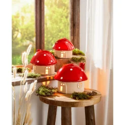 Teelicht-Haus „Pilz“ klein (ØxH): 13x11 cm