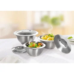 Thermoschüssel mit Deckel, Edelstahl Set