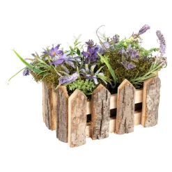 Tischdeko "Blumenzaun" blau