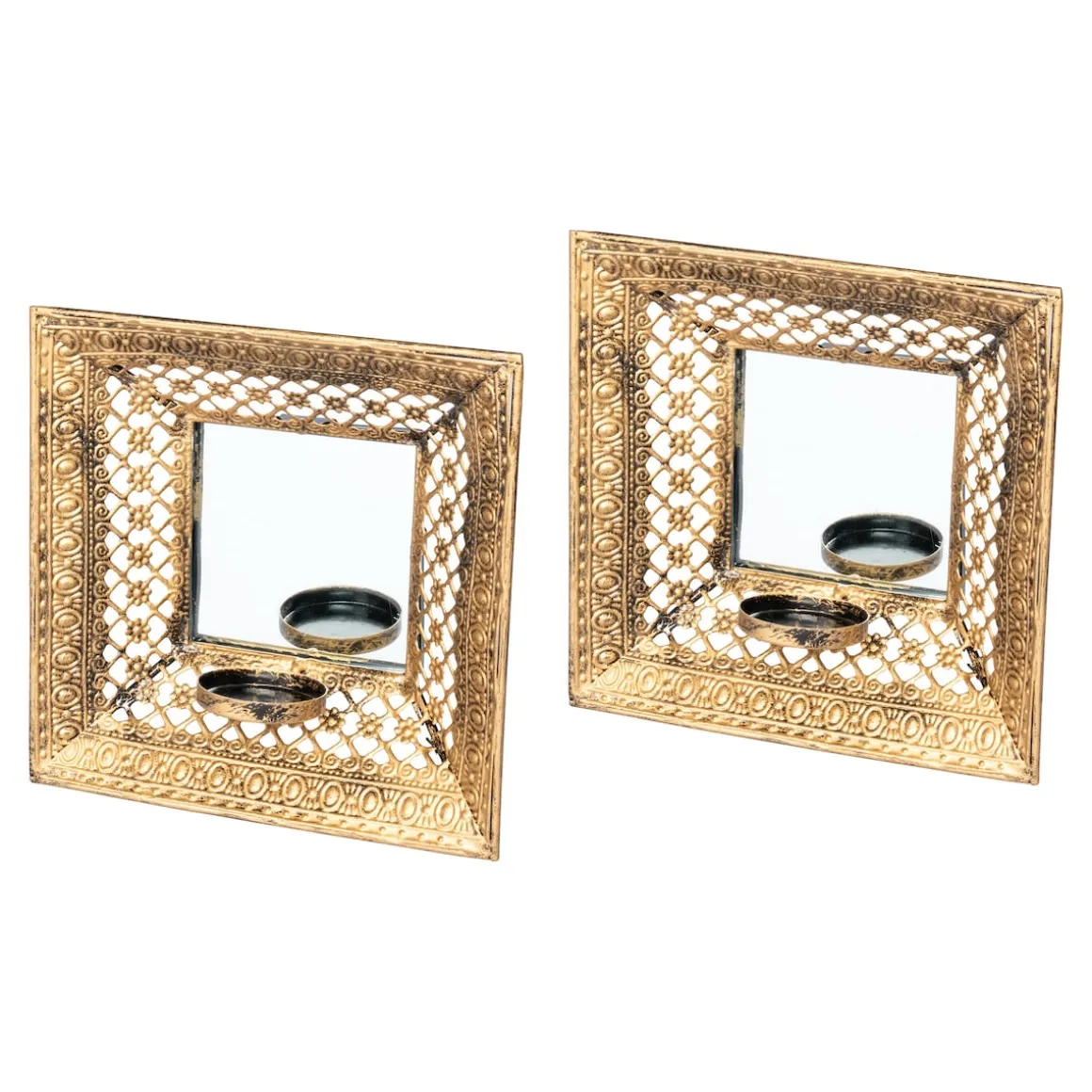 Wandleuchten mit Spiegel, 2 Stück