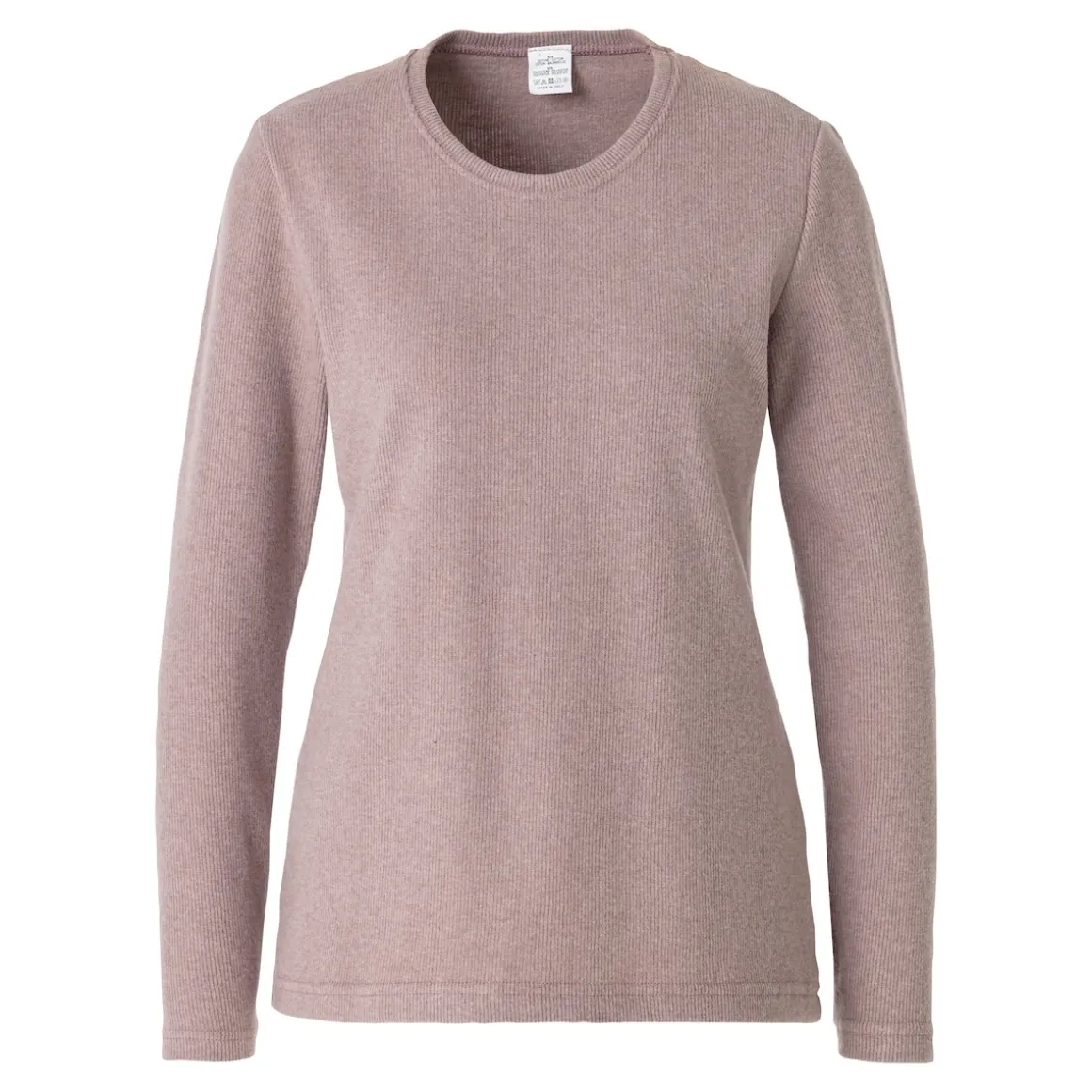 Warmer Damen- Pullover, fein gerippt mauve
