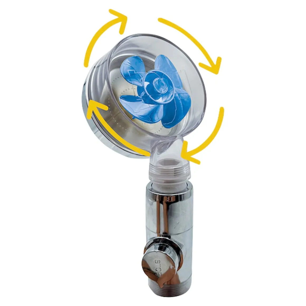 Wassersparender Duschkopf "Aquadon Eco Tornado" blau