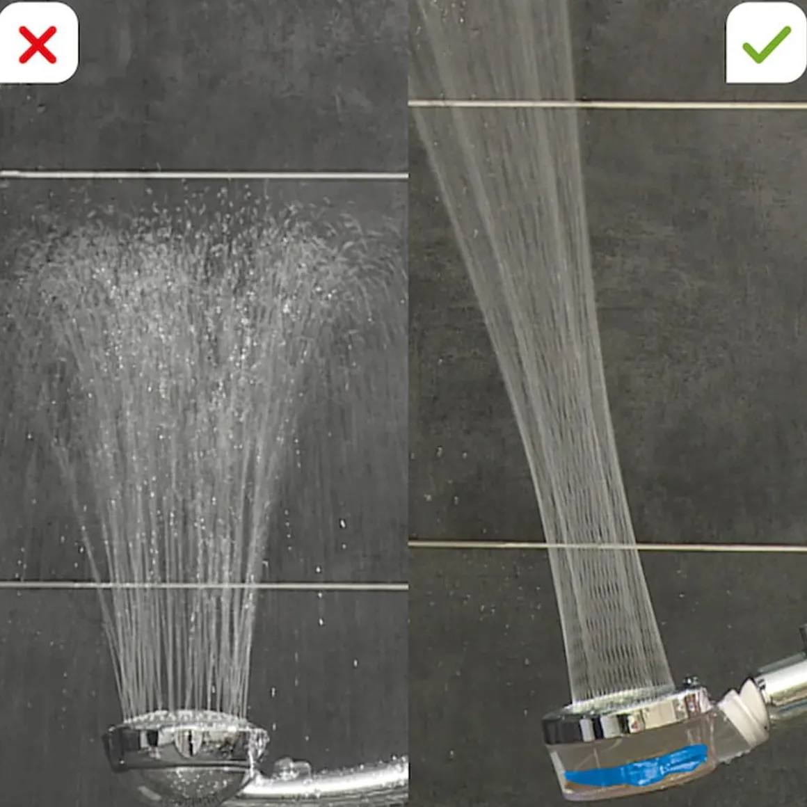 Wassersparender Duschkopf "Aquadon Eco Tornado" blau