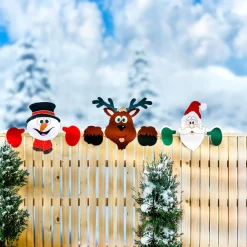 Weihnachtsdeko für den Gartenzaun Schneemann