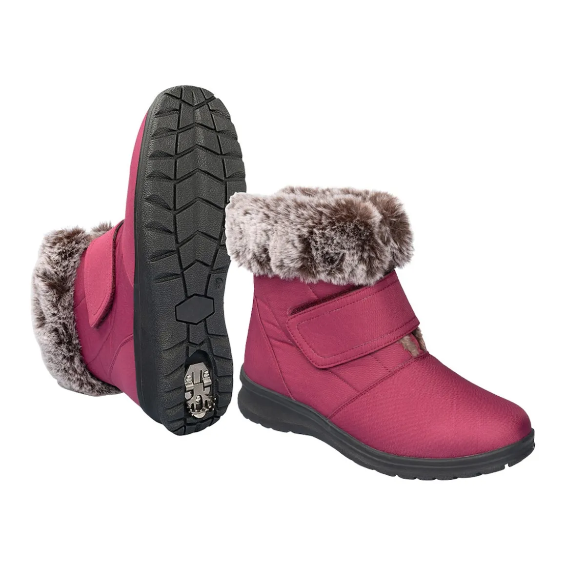 Winterstiefelette mit Spikes & Klett „Monika“ beere