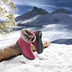 Winterstiefelette mit Spikes & Klett „Monika“ beere