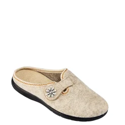 Woll-Pantolette "Edelweiß" beige