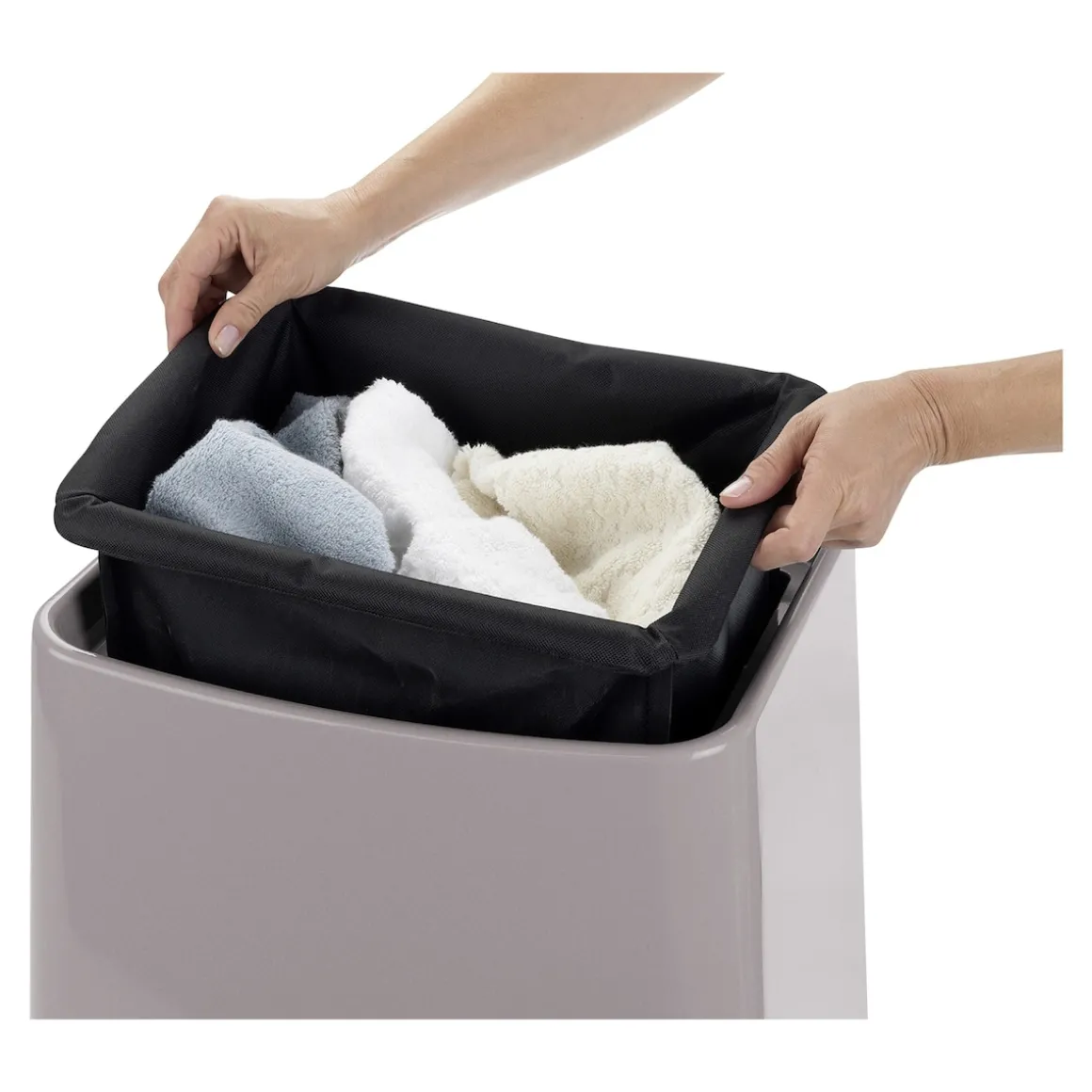 Wäschesammler & Hocker „2 in 1“ taupe