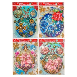 XXL-Fenstersticker „Weihnachtskugeln“, 4 Stück